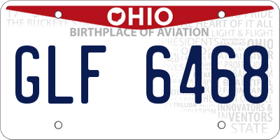 OH license plate GLF6468