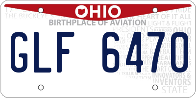 OH license plate GLF6470