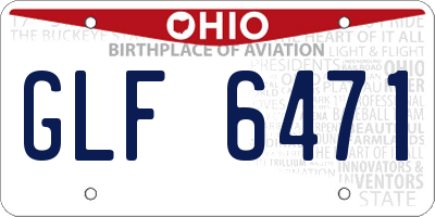 OH license plate GLF6471