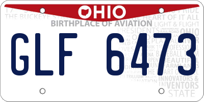 OH license plate GLF6473