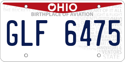 OH license plate GLF6475