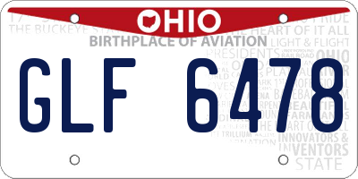 OH license plate GLF6478