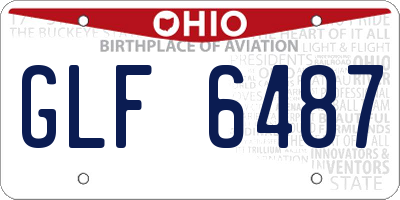 OH license plate GLF6487