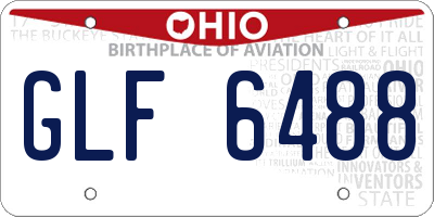 OH license plate GLF6488