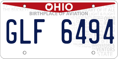 OH license plate GLF6494