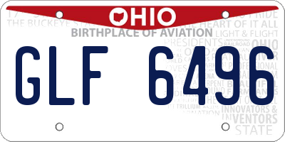 OH license plate GLF6496