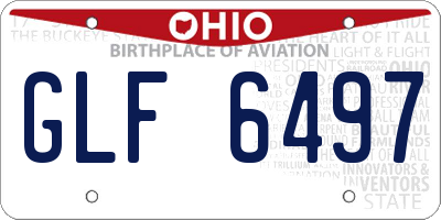 OH license plate GLF6497