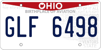 OH license plate GLF6498