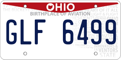 OH license plate GLF6499