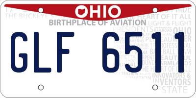 OH license plate GLF6511