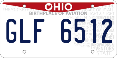 OH license plate GLF6512