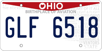 OH license plate GLF6518