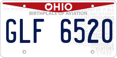 OH license plate GLF6520