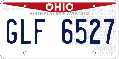OH license plate GLF6527