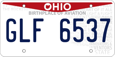 OH license plate GLF6537