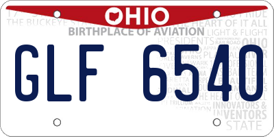 OH license plate GLF6540