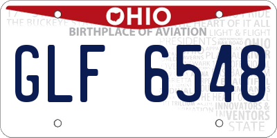 OH license plate GLF6548