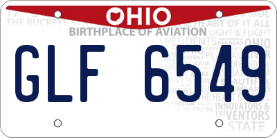 OH license plate GLF6549