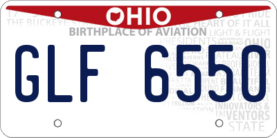 OH license plate GLF6550