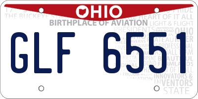 OH license plate GLF6551