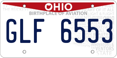 OH license plate GLF6553