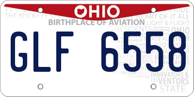 OH license plate GLF6558