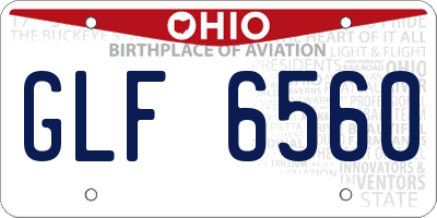 OH license plate GLF6560