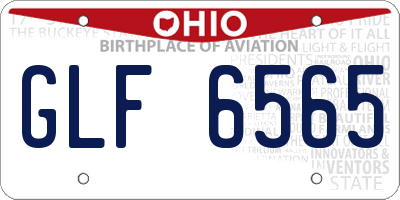 OH license plate GLF6565