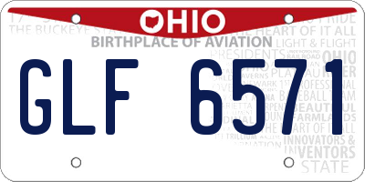 OH license plate GLF6571