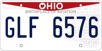 OH license plate GLF6576