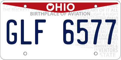 OH license plate GLF6577