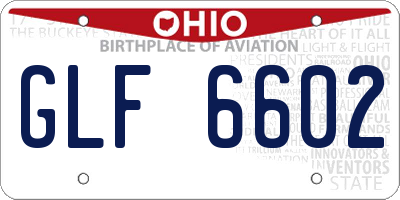 OH license plate GLF6602