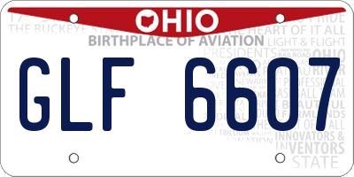 OH license plate GLF6607
