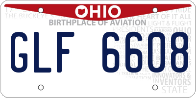 OH license plate GLF6608