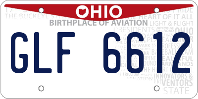 OH license plate GLF6612