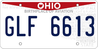 OH license plate GLF6613