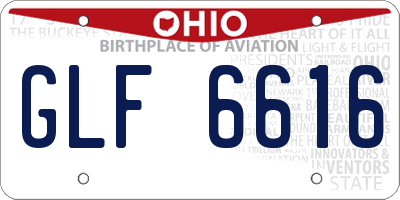 OH license plate GLF6616