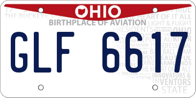OH license plate GLF6617