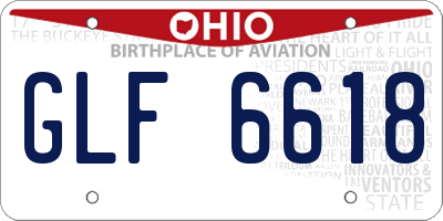 OH license plate GLF6618