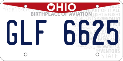OH license plate GLF6625