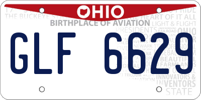 OH license plate GLF6629