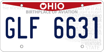 OH license plate GLF6631