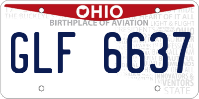 OH license plate GLF6637