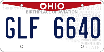 OH license plate GLF6640