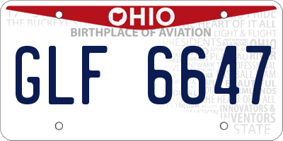 OH license plate GLF6647