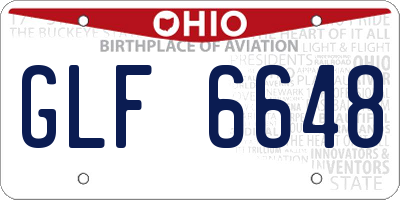 OH license plate GLF6648