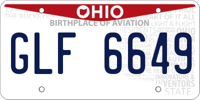 OH license plate GLF6649