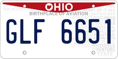 OH license plate GLF6651