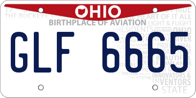 OH license plate GLF6665