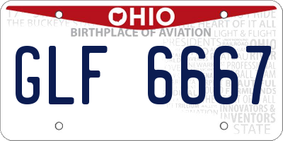 OH license plate GLF6667